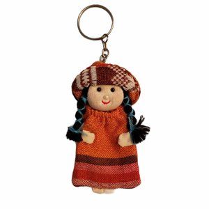 Little Girl with braided hair and hat keyring